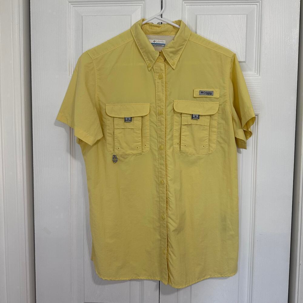 Columbia Women's Bahama Yellow Short Sleeve Size Small